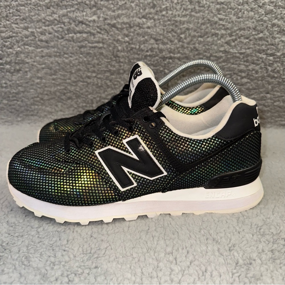 New Balance 574 WL574UBA Shoes Black Luminescent Mermaid Women's 8 Sneakers - Picture 6 of 10